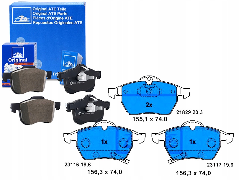 фото №1, Ate13.0460-7173.2 гальмівні колодки ham. opel перед astra/zaf