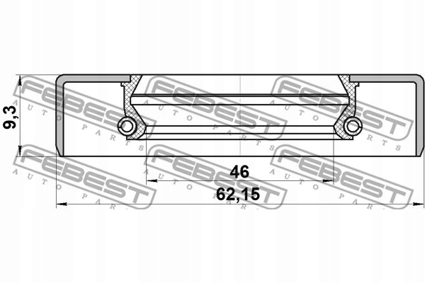фото №16, Сальник ступица перед 54.15x76.15x5.9x11.9 febest 95hds-56760612x