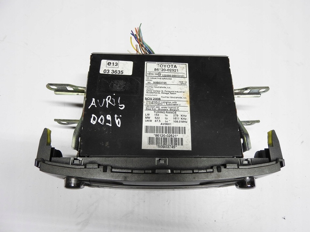 фото №6, Toyota auris i 06-09 радио заводской 86120-02521