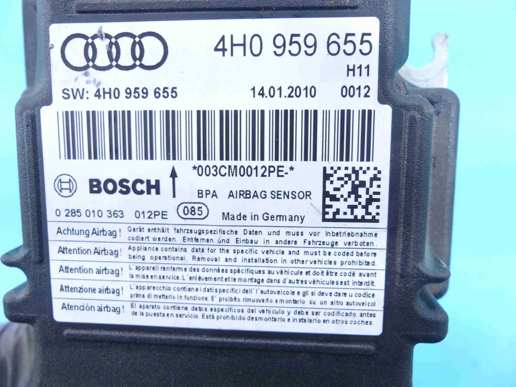 фото №8, Датчик подушка безпеки po strzale audi a8 d4 4h 4h0959655