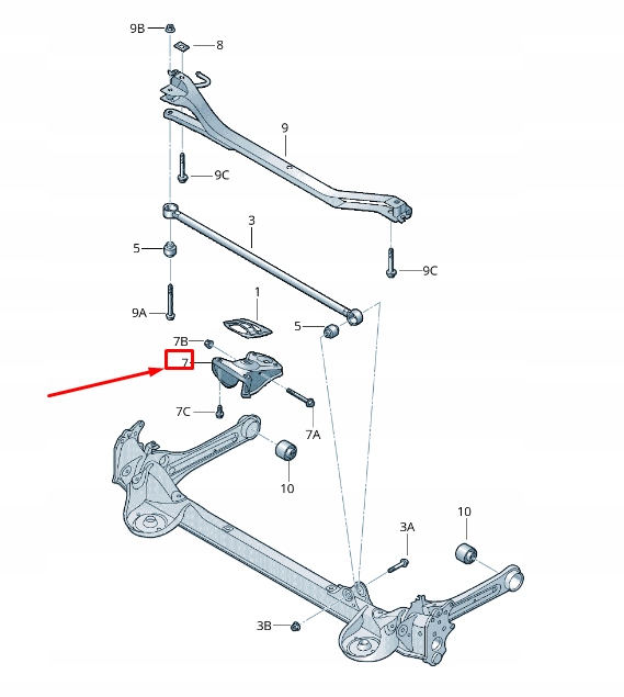 фото №1, Vw beetle 5c left subframe підсилювач кронштейн 5c0501545b