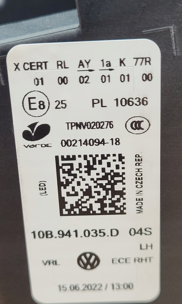 фото №10, Vw id3 id.3 10b лампа левая правая iq.light full led