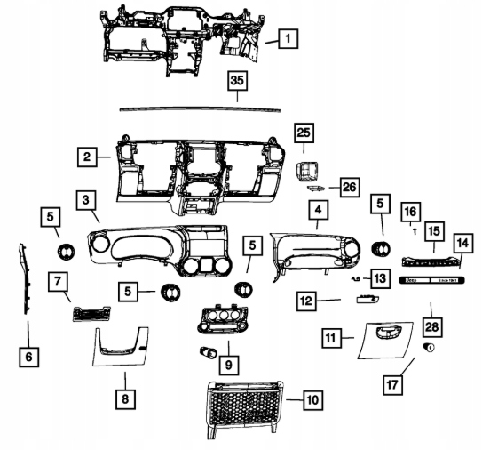 фото №5, Заглушка подушки безпеки пасажира подушка безпеки wrangler jk 2015-2017 5qz89dx9ab