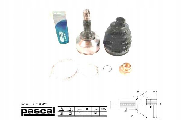 фото №1, Pascal набор шарнир приводной citroen c2 1.6 jm_