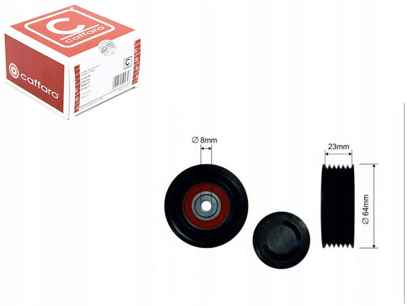 Caffaro ролик натяжителя 64x8x22.5 plastik-rowkowana, подшипник nachi japan Цена