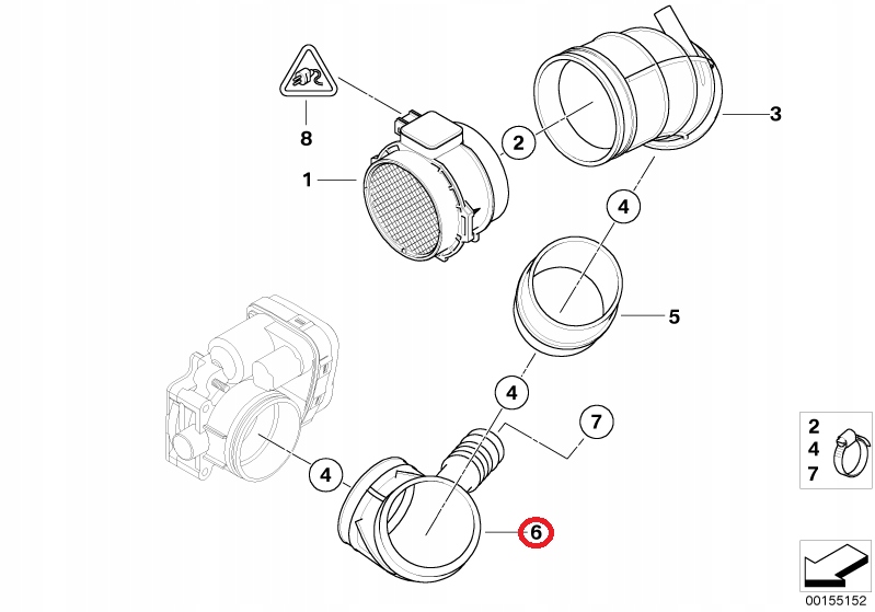 фото №3, Bmw оригінальний номер 13541438759 шланг всмоктуючий, фільтр повітря