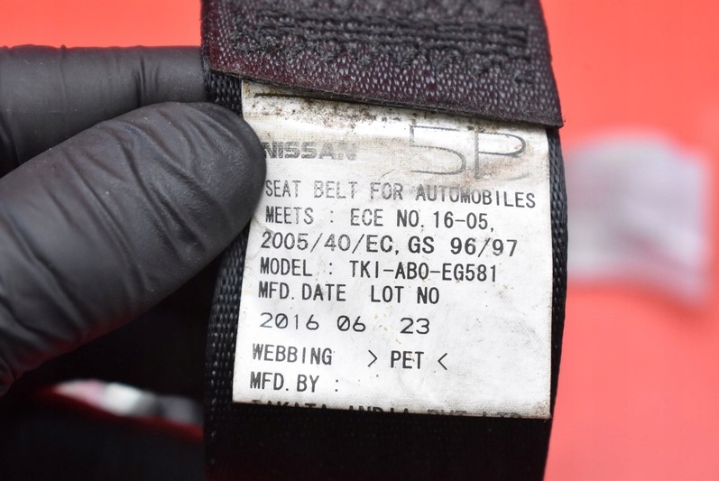 фото №7, Pas безпеки лівий задня tki-ab0-eg581 nissan micra k13 lift 13-16