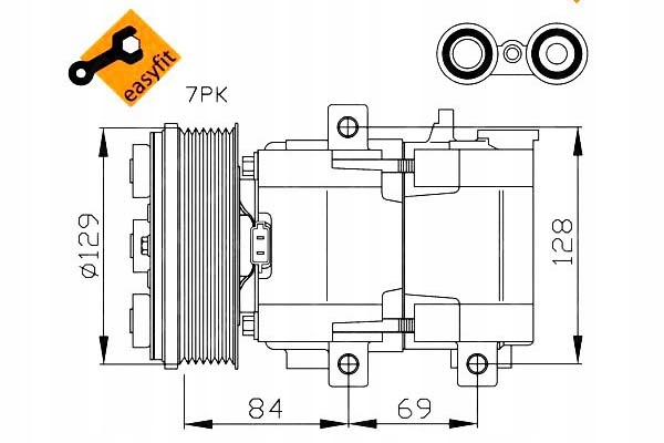 Nrf32447 компресор кондиціонера ford transit fs10- Ціна