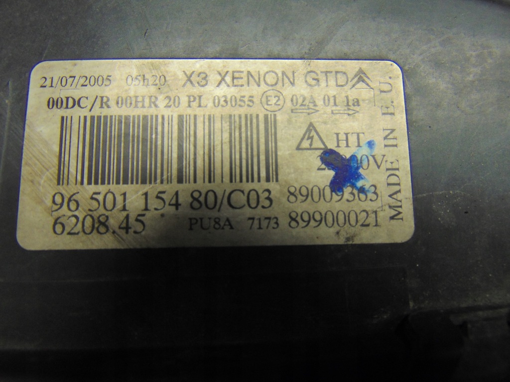 фото №9, Лампа левая перед передняя ксенон citroen c5 i lift europa