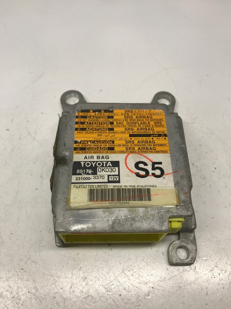 фото №1, Датчик модуль подушка безопасности toyota оригинальный номер 89170-0k030