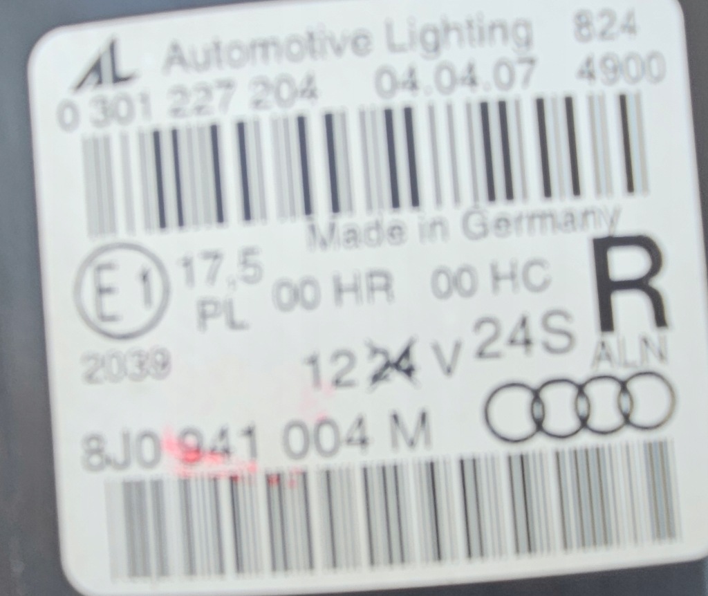 фото №9, Audi tt 06-10 лампа фара лівий + правий 8j0