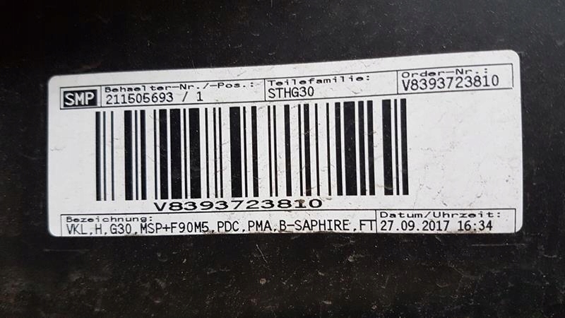 фото №11, Бампер задній задня bmw g30 f90 m5 m-pakiet blacksaphire