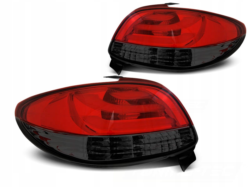 фото №1, Лампы задняя peugeot 206 red black led bar светодиодный