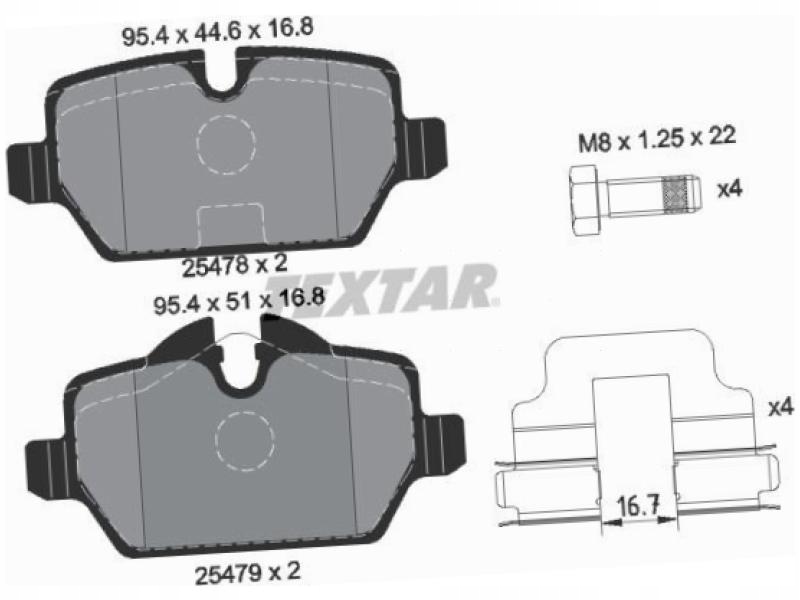 фото №2, Гальмівні колодки задня mini countryman r60 1.6 2.0 10-16 paceman r61 1.6 2.0 12-16