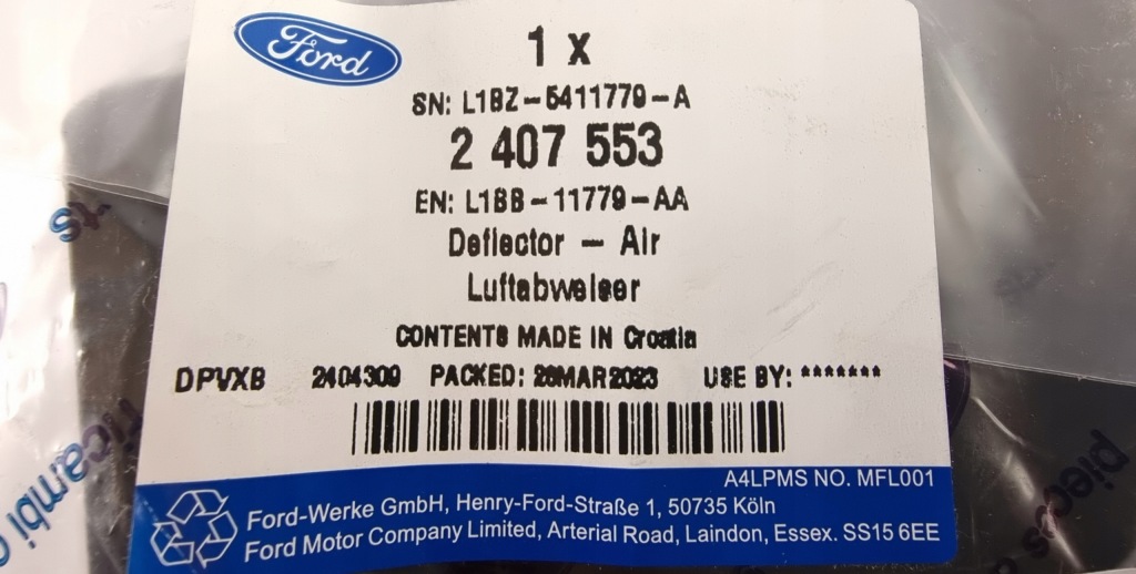 фото №7, Бризковик лівий задня fiesta mk8 od 21.03.2019 ford oe_ 2407553 _ l1bb-11779-aa