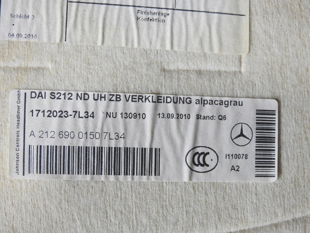 фото №11, Стеля mercedes w212 kombi a2126900150