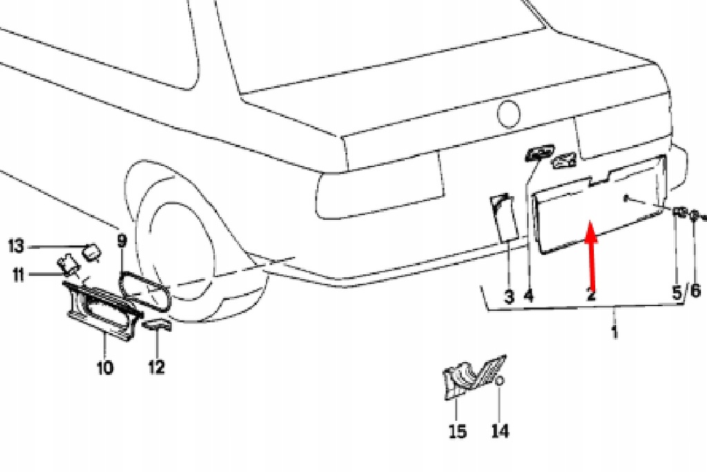 фото №9, Bmw 3 e30 захист номерного знака реєстраційний заднього бампера 5113 nowa orygina