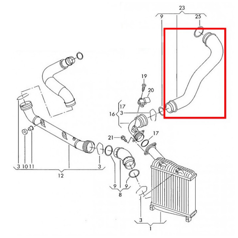 фото №3, Vw touareg 2.5 r5 tdi шланг труба інтеркулер