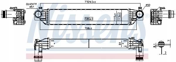 фото №2, Радиатор воздуха интеркулер nissens 961558