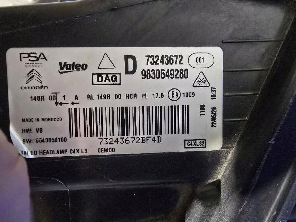 фото №16, Citroen c4 iii e-c4 20- full led 9830649280 лампа передняя перед правая