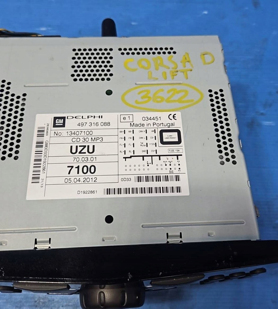 фото №4, Радио cd opel corsa d 13407100