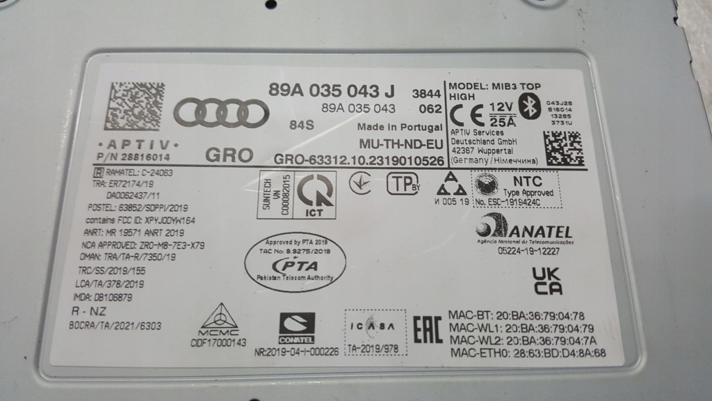 фото №8, Блок керування навігація mmi mib3 audi q4 e-tron 89a035043j демонтаж