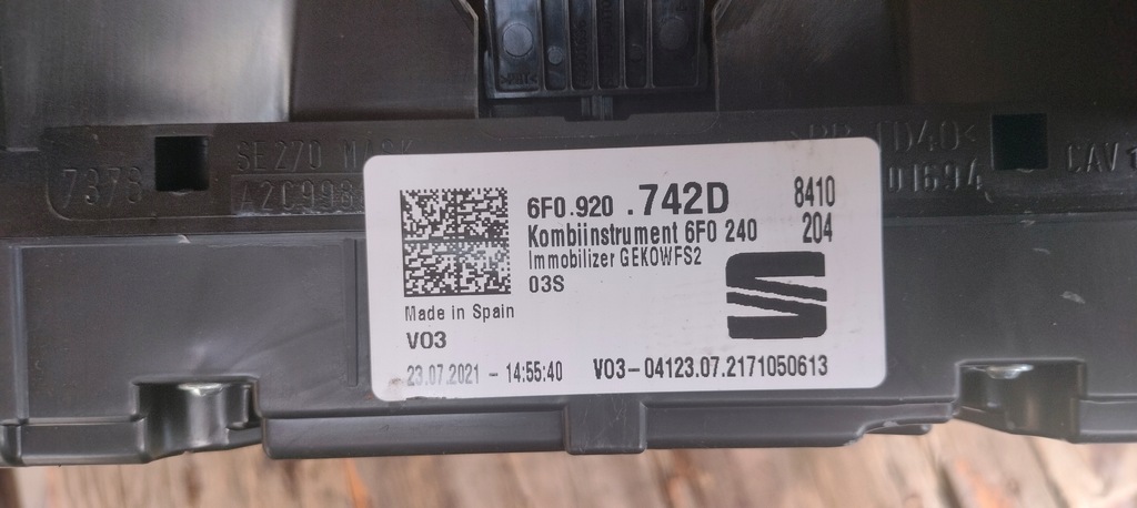 фото №7, Лічильник прилади seat arona 6f0920742d europa 21r.