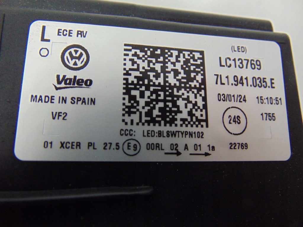 фото №16, Лампа левая перед vw transporter t6 lift nowa оригинал 7l1941035