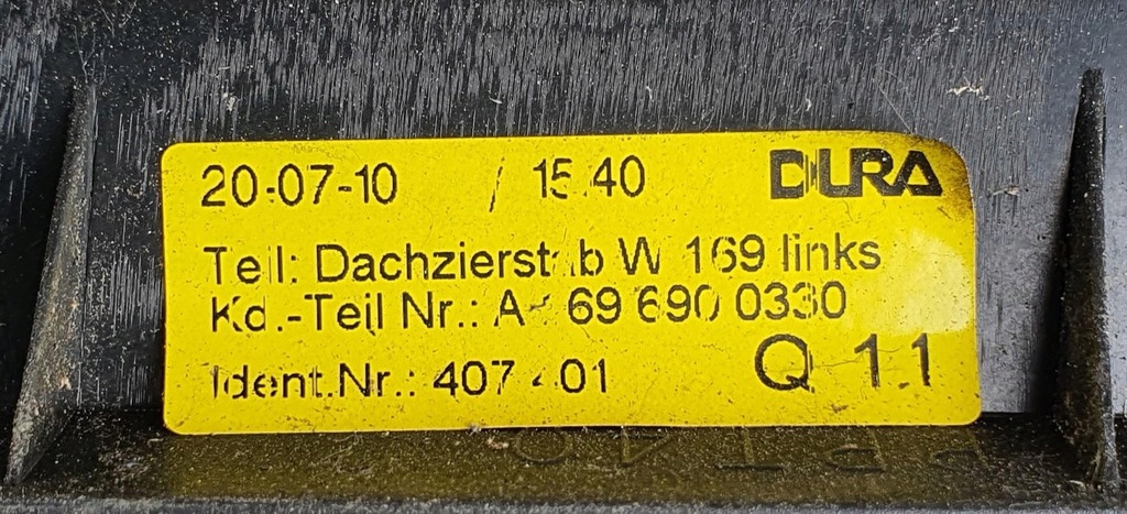 фото №9, Молдинг кровельная крыша левая mercedes w169