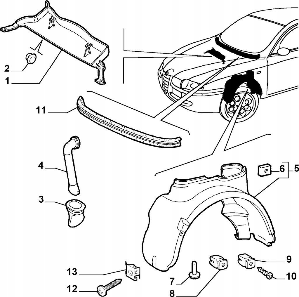 фото №10, Подкрылок передние левая перед alfa romeo 147 46558851 46840163