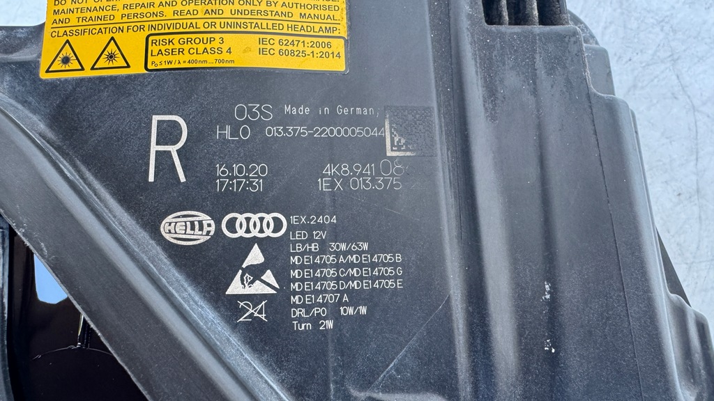 фото №13, Лампа права передня перед audi s7 rs6 rs7 full led laser 4k8941086c