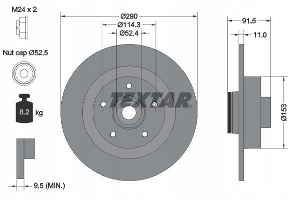 фото №1, Диск ham. renault t. megane/ scenic/ talisman 15- с подшипник abs textar