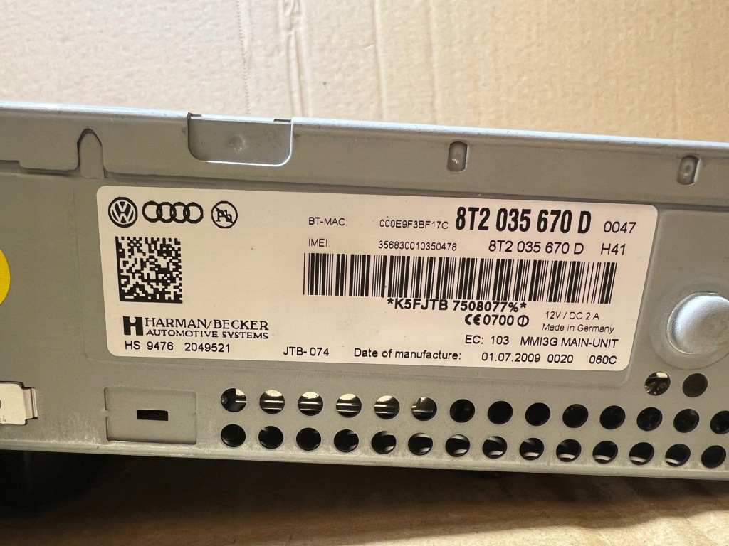 фото №10, Audi a5 s5 8t a4 b8 q5 8r навігація зчитувач мультимедіа 8t2035670d