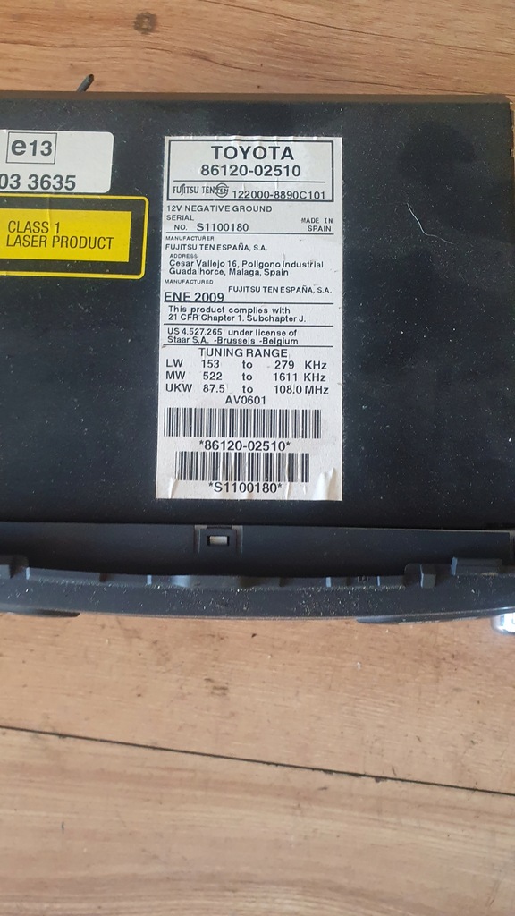 фото №2, Toyota auris радіо cd 2009-2012