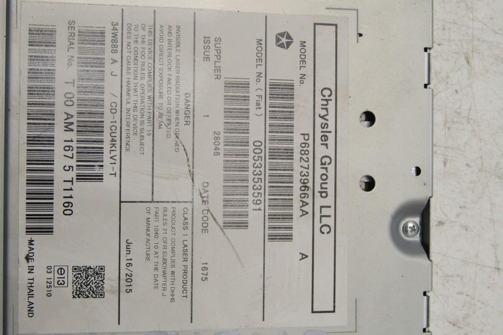 фото №6, Чейнджер зчитувач дисків cd navi jeep cherokee kl p68273966aa