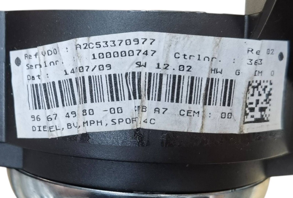 фото №7, Счетчик peugeot 207 facelift 2009 9666749280