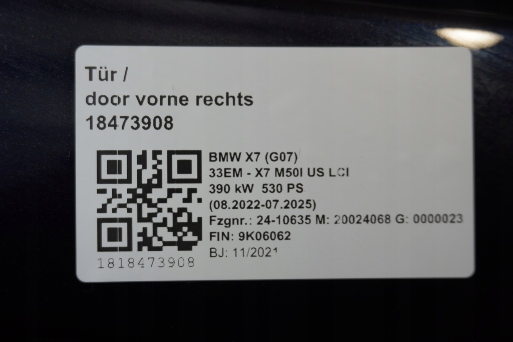 фото №8, Дверь перед задняя bmw g07 g07 lci shadowline 416