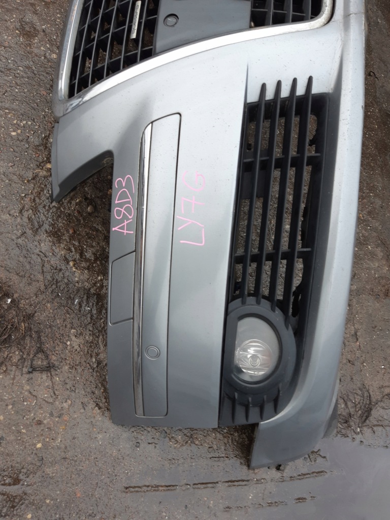 фото №10, Audi a8 d3 бампер перед передний решётка радиатора решётка радиатора омыватель pdc ксенон ly7g