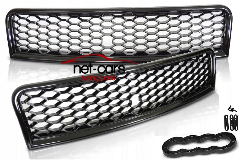 фото №1, Решітка радіатора audi a4 b6 01-04 plaster стільники зразок rs блиск black