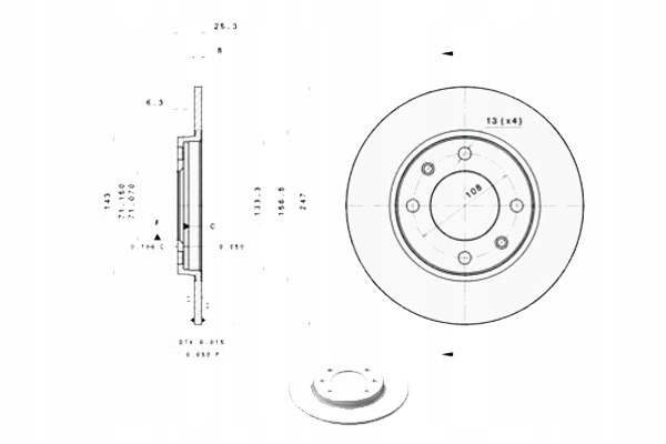 фото №6, Диск тормозной. peugeot 306 93-03 задняя