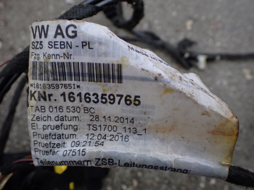 фото №14, Джгут салону vw passat b8 sedan 2016 2.0 dsg eu 3g0971459 7278