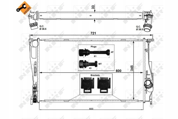 Купити Радіатор води bmw 1 116-120 дизель 04- nrf 53472 радіатор, система