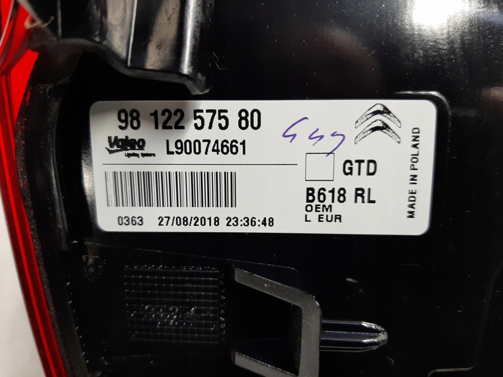 фото №4, Citroen c3 лампа лівий ліва задня 9812257580