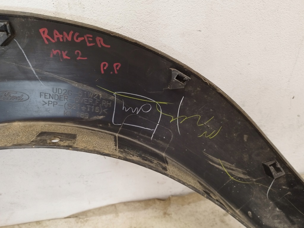 фото №12, Ford ranger mk2 молдинг захист крила правий перед ud2g-51w21