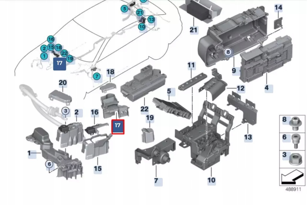 Bmw 5 g30 позитивний кришка акумулятор box power 61149339834 oem Ціна