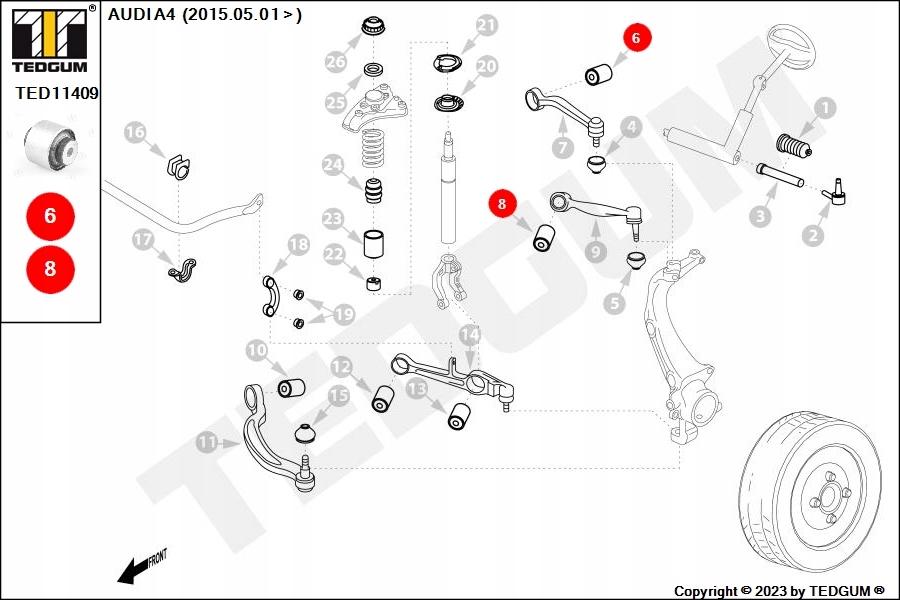 фото №13, Сайлентблок рычага перед перед/зад 10,2x46,4x50 mm audi a4 allroad b9,