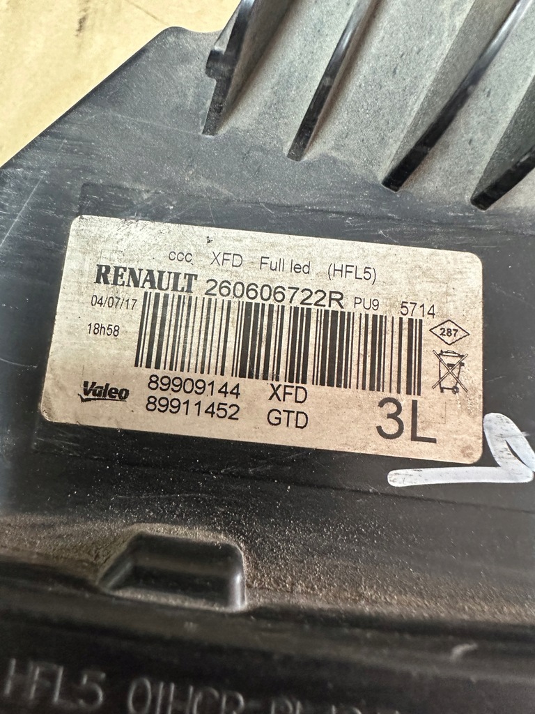 фото №10, Лампа full led renault talisman 260606722r