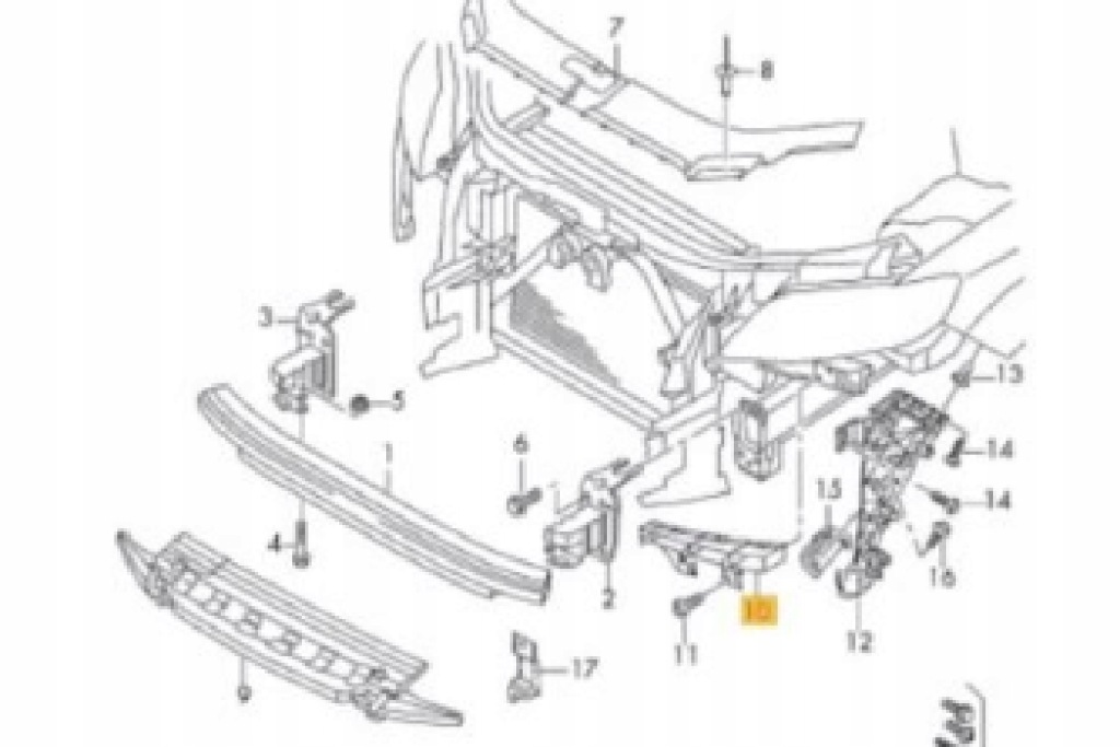 фото №8, Audi q7 4l передний бампер левый кронштейн 4l0807333a оригинальный
