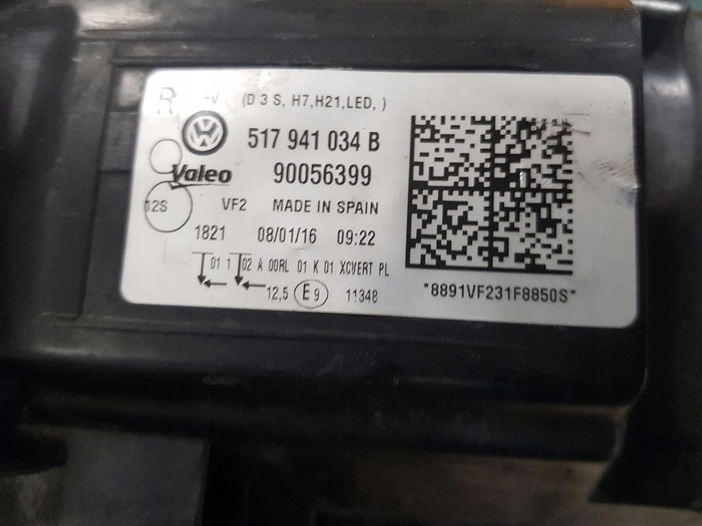 фото №10, Лампа перед права bi ксенон led sportsvan 2014- eur