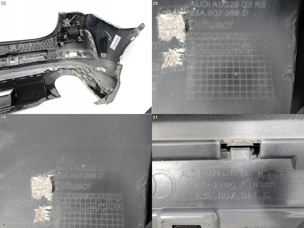 фото №13, Audi rsq3 q3 rs ii f3 83f sportback 19-25 бампер бампер спойлер задня